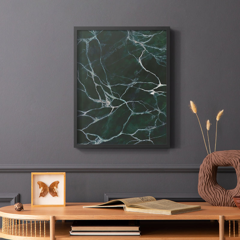 Jade Marble I, reproduction encadrée - bois massif, Cadre simple noir, H 28 po x l 22 po