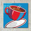 «Red Coffee Cup On Blue» par Ron Magnes-220901244