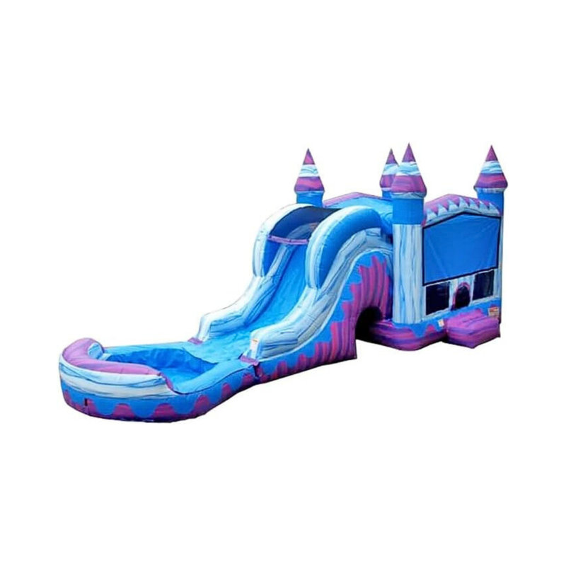 Combo toboggan aquatique JumpOrange Titastic Bastic pour enfants et adultes (avec souffleur)