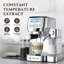 Machine à espresso à 20 barres avec mousseur à lait automatique, affichage à cristaux liquides et brassage personnalisable - Conception élégante pour la maison et le bureau