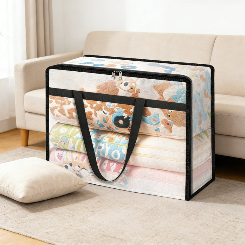 Clear Storage Bags 6-Pack, 60L Foldable Under Bed Storage Containers With Heavy-Duty Zipper For Clothes, Blankets, Bedding And Moving