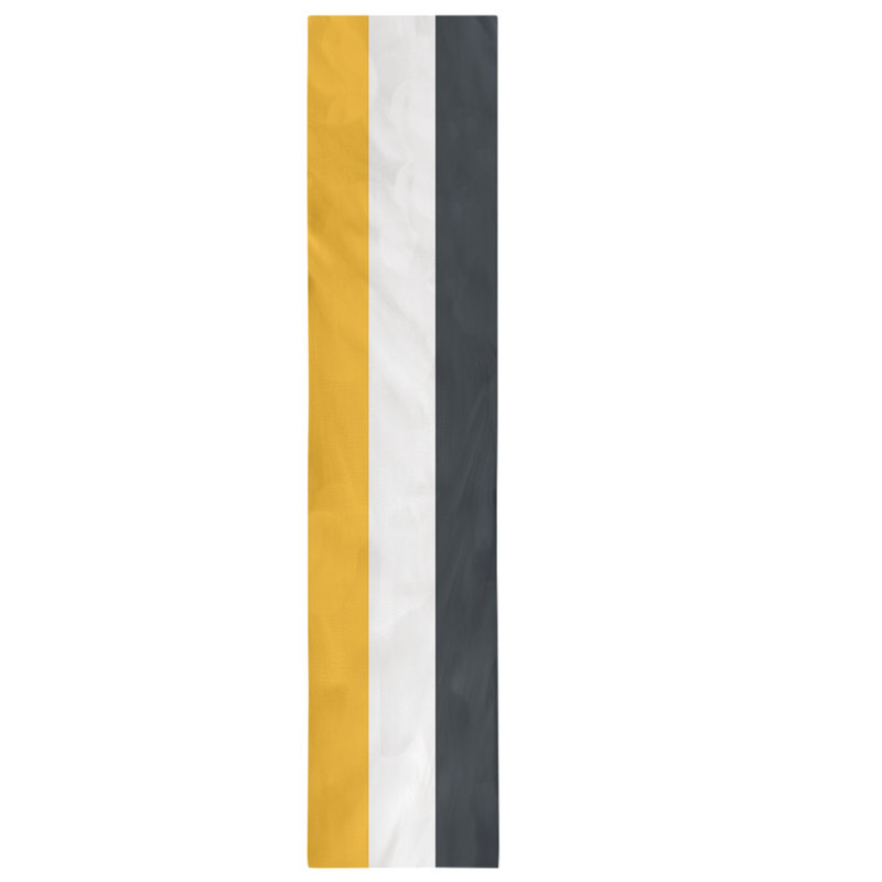 Pittsburgh Football Stripes Table Runner, 72" L x 16" W, Black/Off White, Cotton Blend