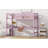 Pink Watsons High Loft Bed With Built-In Desk, Ladder & Safety Guardrail, Rubber Wood Frame-1751279260