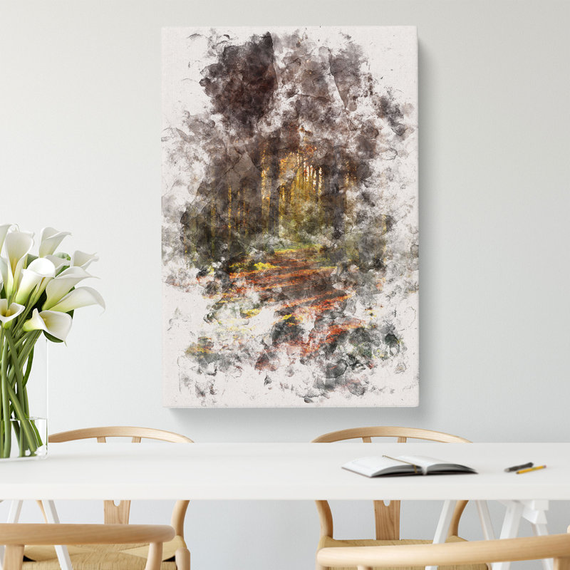 Walking Through an Autumn Forest - Wrapped Canvas, 76cm H x 50cm W x 3cm D