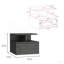 Table de chevet flottante Adele avec tiroir et tablettes de rangement ouvertes Adele-129940638