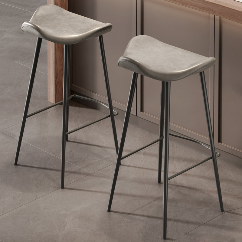 Chaise basse noire à dossier bas (paquet de 6), Noir, 6, 25.59"