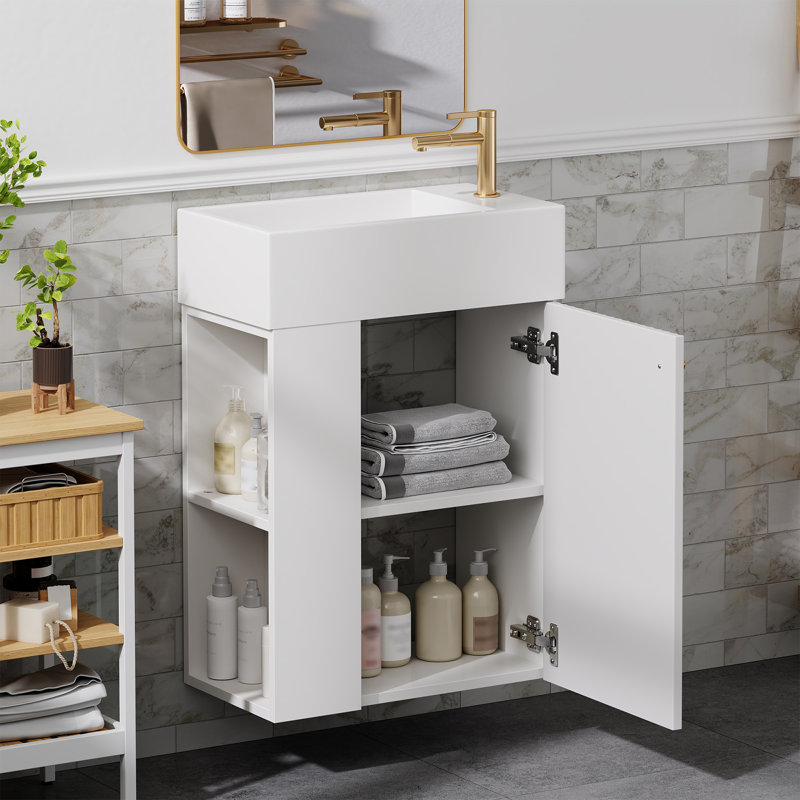 18.5" Single Bathroom Vanity With Resin Top