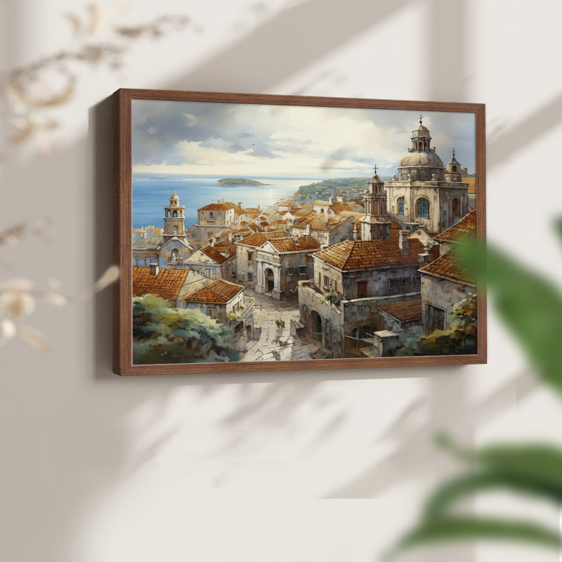 Paysage, série XCII, reproduction encadrée, H 22 po x l 28 po, Noyer