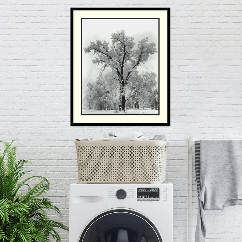 Black and White Framed Landscape Print, 27 x 32 inches
