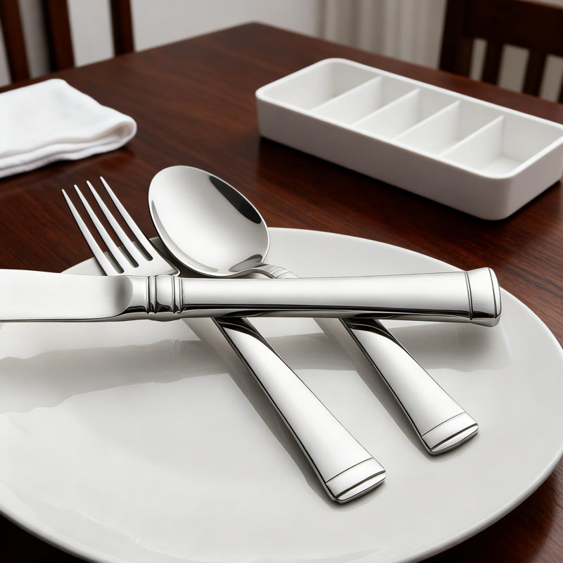 Ensemble de couverts 65 pièces en acier inoxydable 65 pièces pour 12 couverts 18/10 avec ustensiles de service, finition polie miroir pour les repas quotidiens et formels