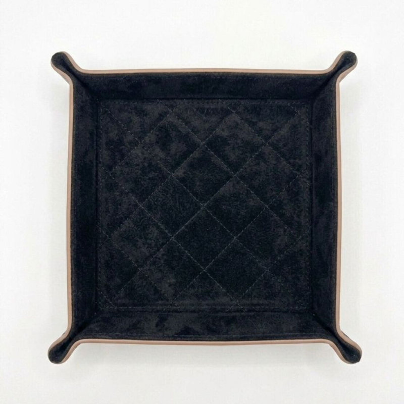 Clutter Tray - Genuine Nappa Leather, Gold/Satin Black
