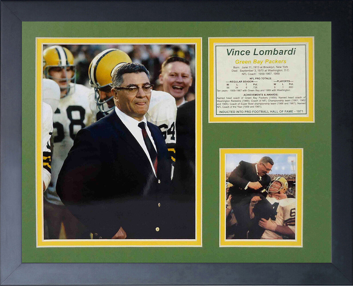 : Framed Vince Lombardi Green Bay Packers Super Bowl II