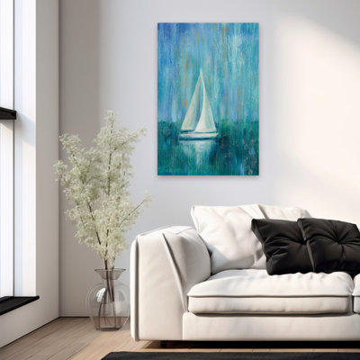 Voilier Simplicity I abstrait bord de mer bleu blanc