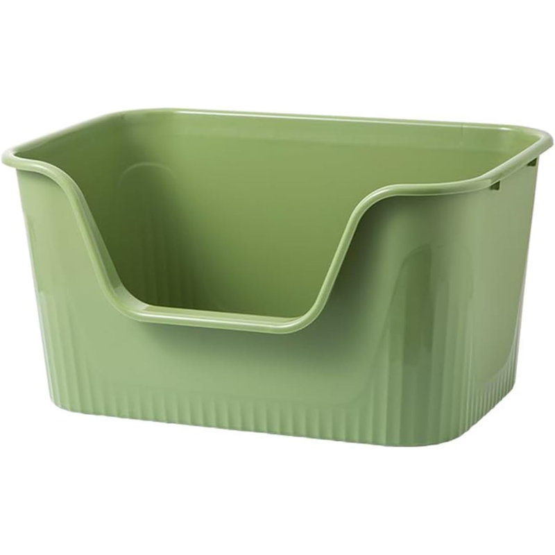 Extra Large Litter Box with High Sides 25.27" Lx17.83 Wx13.11 H,Anti-Splashing,Tool-Free Assembly,Multi Kitty Cat Litter Box,Jumbo (Green)