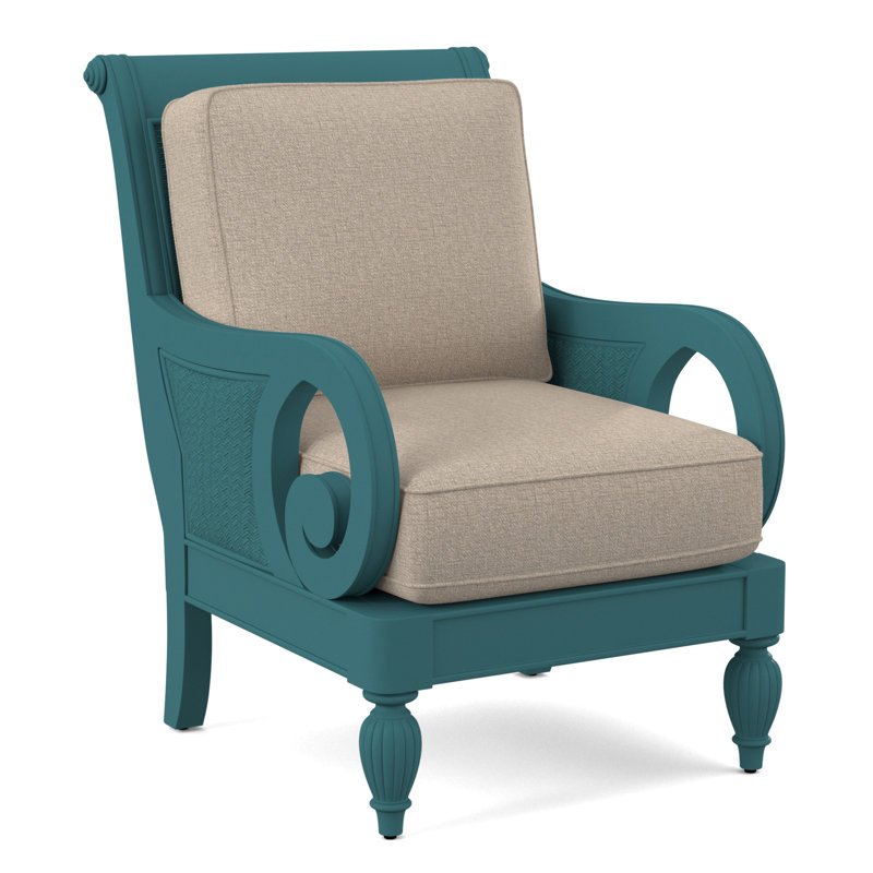 Grand View 71.12Cm Wide Armchair, Eggshell Crypton Performance; 0884-93, Sea Glass Finish