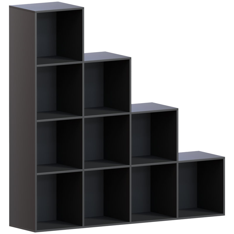 Penhook 128cm H x 128cm W Cube Bookcase, Black, Grey