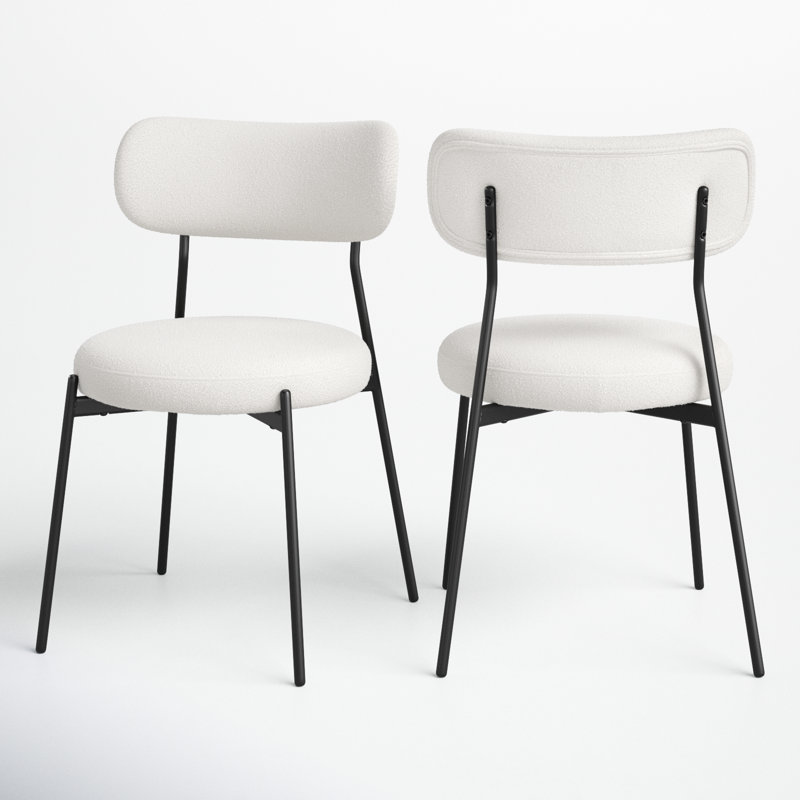 Chaise d'appoint Brayam Boucle, Crème, crème