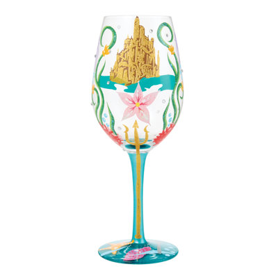 Enesco Lolita Disney The Little Mermaid Ariel Ride Your Own Wave Hand-Painted Artisan Glass 15 oz.