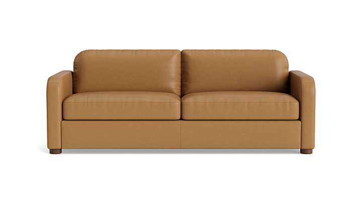 Archie Leather Sofa (85"), Leather - Butterscotch