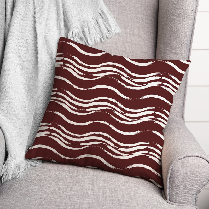 Coussin extérieur Black Waves, H 18 po x l 18 po, Marron