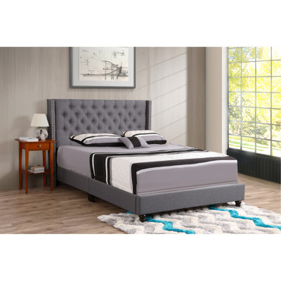 Transitional Queen Bed In Gray