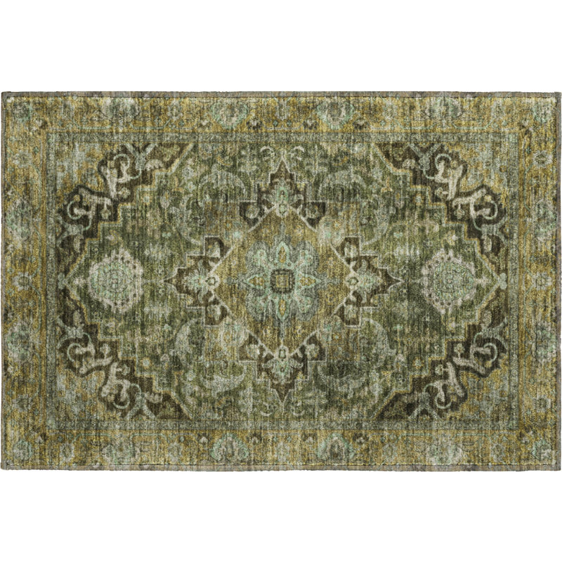 Tapis de qualité supérieure Mayfield Global, 1 pi 8 po x 2 pi 6 po, Olive