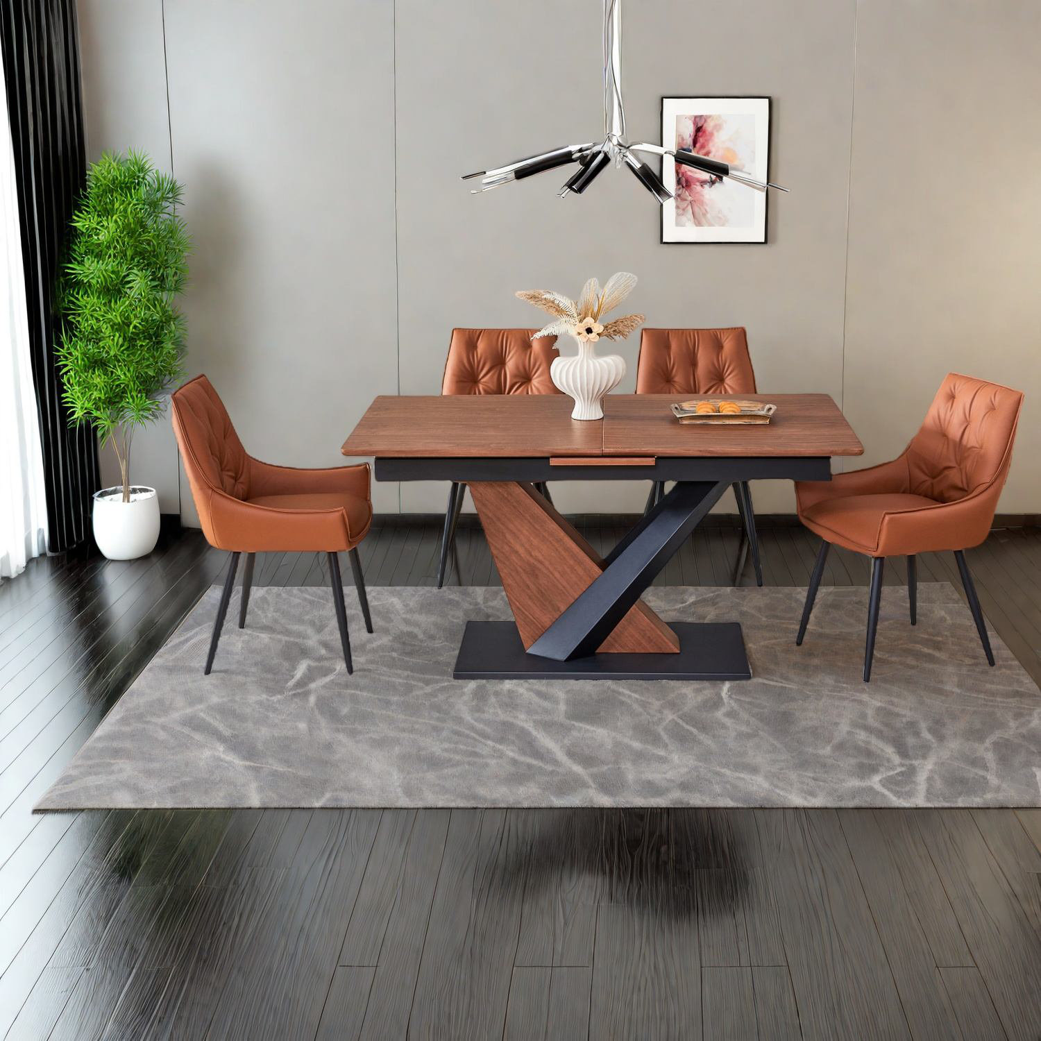 Latitude Run® Contemporary Extendable Dining Table Set With Faux ...