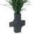34" Real Touch Artificial Onion Grass In A Black Modern Planter - Perfect Décor For Any Modern Home