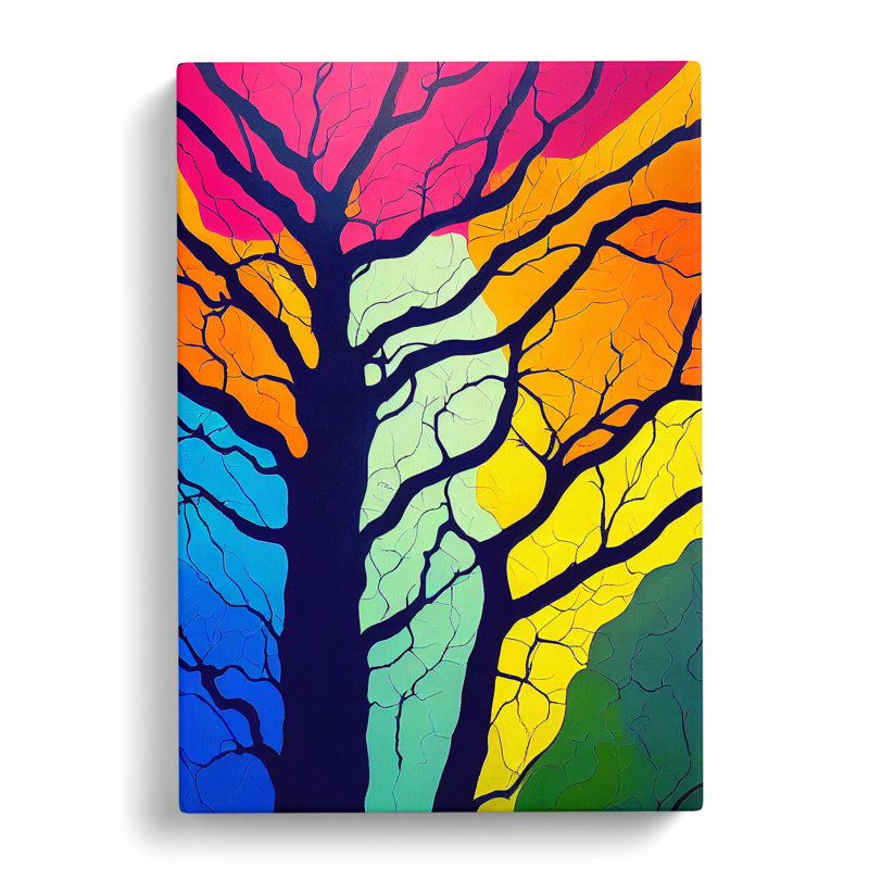 Colourful Abstract Tree No.4 - Wrapped Canvas