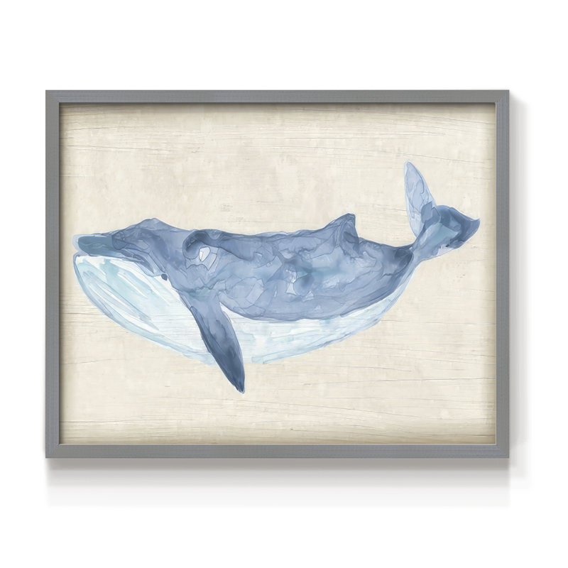 Rustic Whale II -Framed Print - Restickable, H 8 po x l 10 po, Gris