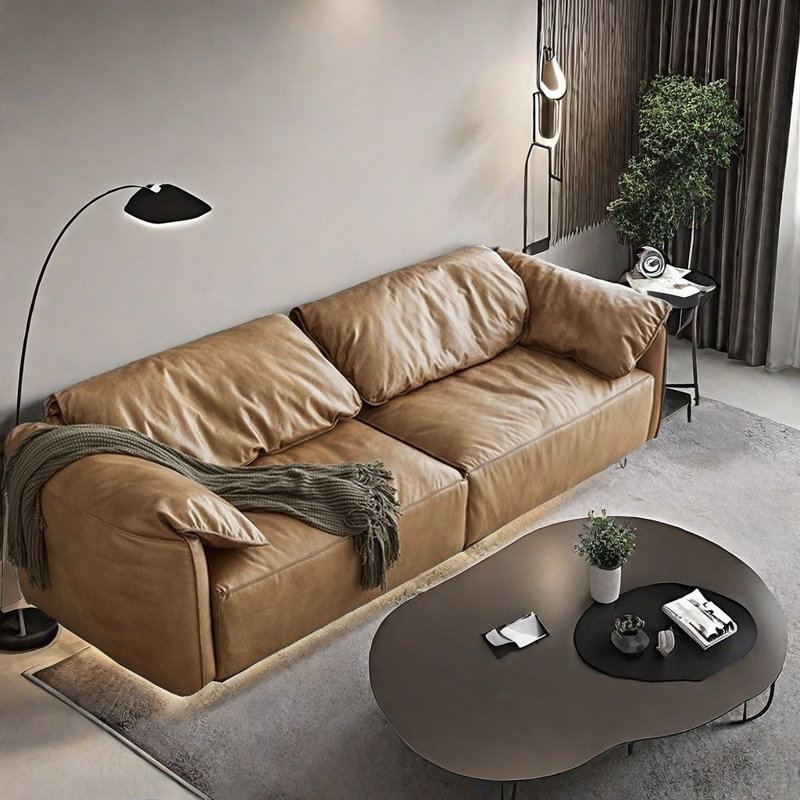 Luxurious Elephant Ear Sofa, 29.53" H x 102.36" W x 39.37" D