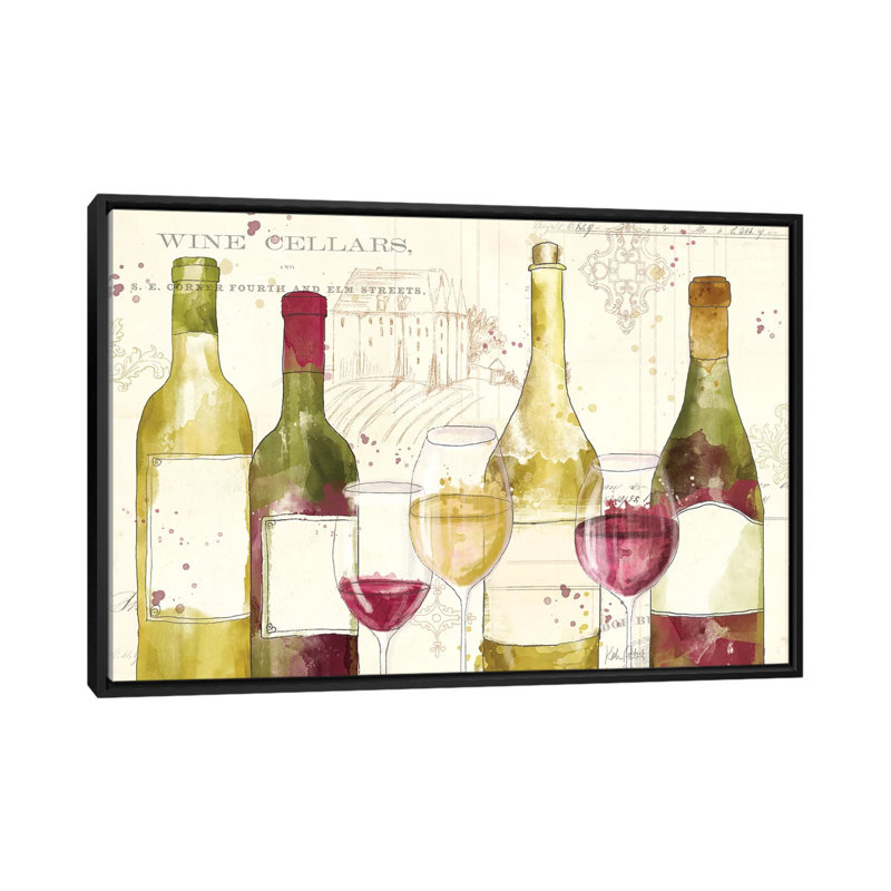 «Chateau Winery I», impression sur toile, H 40 po x l 60 po x P 1,5 po, Toile avec cadre noir, Pas de tapis