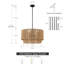 Lustre tambour tissé à la main à 4 lumières 22 po Nekoosa-1534880395