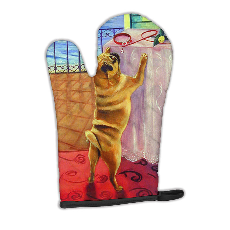 Caroline's Treasures Helping Himself Pug Polyester Oven Mitt