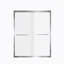 Verre trempé 56-60 "x 72", porte de douche coulissante double en aluminium, 1/4 "(6 mm), poignée en acier inoxydable, nickel brossé