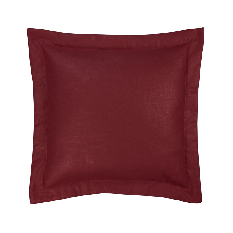 Melanie Buttercream Traditional Euro Sham, Red Linen Blend