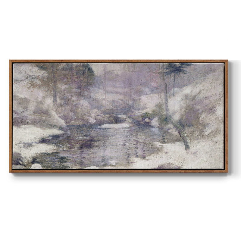 Série paysage - CMXLVI - Toile tendue avec châssis encadré - Prêt à être accroché, Noyer, H 21 po x l 41 po