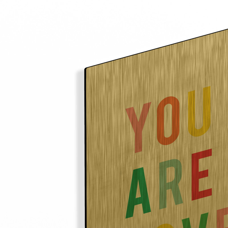 «You are Loved» par Ann Kelle, art mural en métal doré, 24 po x 24 po, 24 po x 24 po