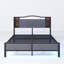 Upholstered Bed Frame With Led Lights & Charging Station-853545021