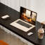 Bureau en bois massif en forme de L noir + bureau en acrylique-1577908191-1577908187