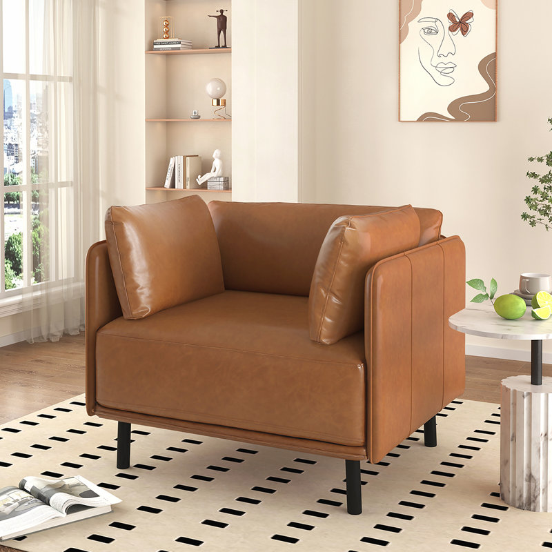 Chaise longue confortable en similicuir avec fabrication robuste pour la détente