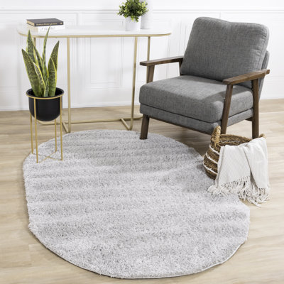 Hammersmith Light Grey Solid Shag Area Rug
