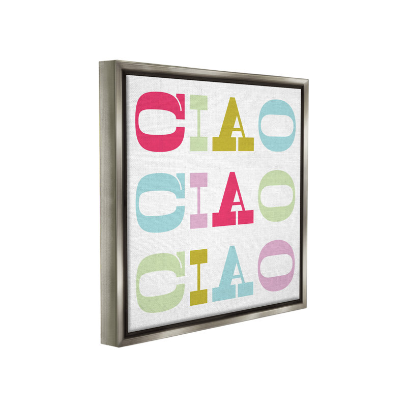 "Typed Cao Typographie" par Lil 'Rue sur toile, H 25 po x l 25 po, Cadre flottant gris lustré