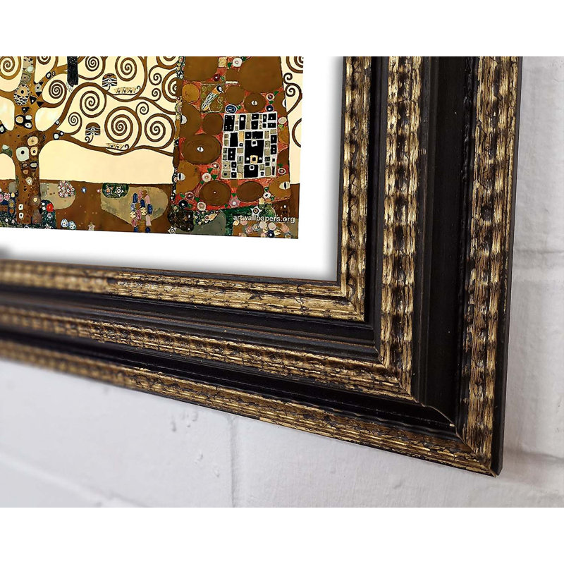 Klimt The Tree Of Life 1 - Single Picture Frame Print, Black/Walnut Framed Paper, 42.1cm H x 59.7cm W x 3cm D