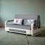 Canapé-lit convertible avec rangement, design gris moderne pour le salon ou la chambre d'amis-282641454