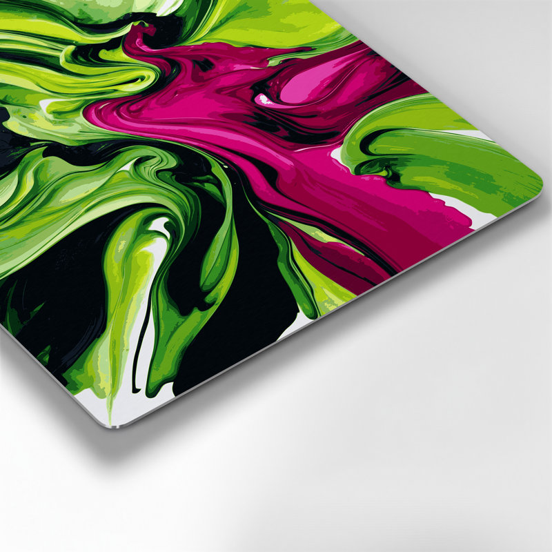 Aquarelle abstraite 88, art mural en métal vert, H 20 po x l 16 po
