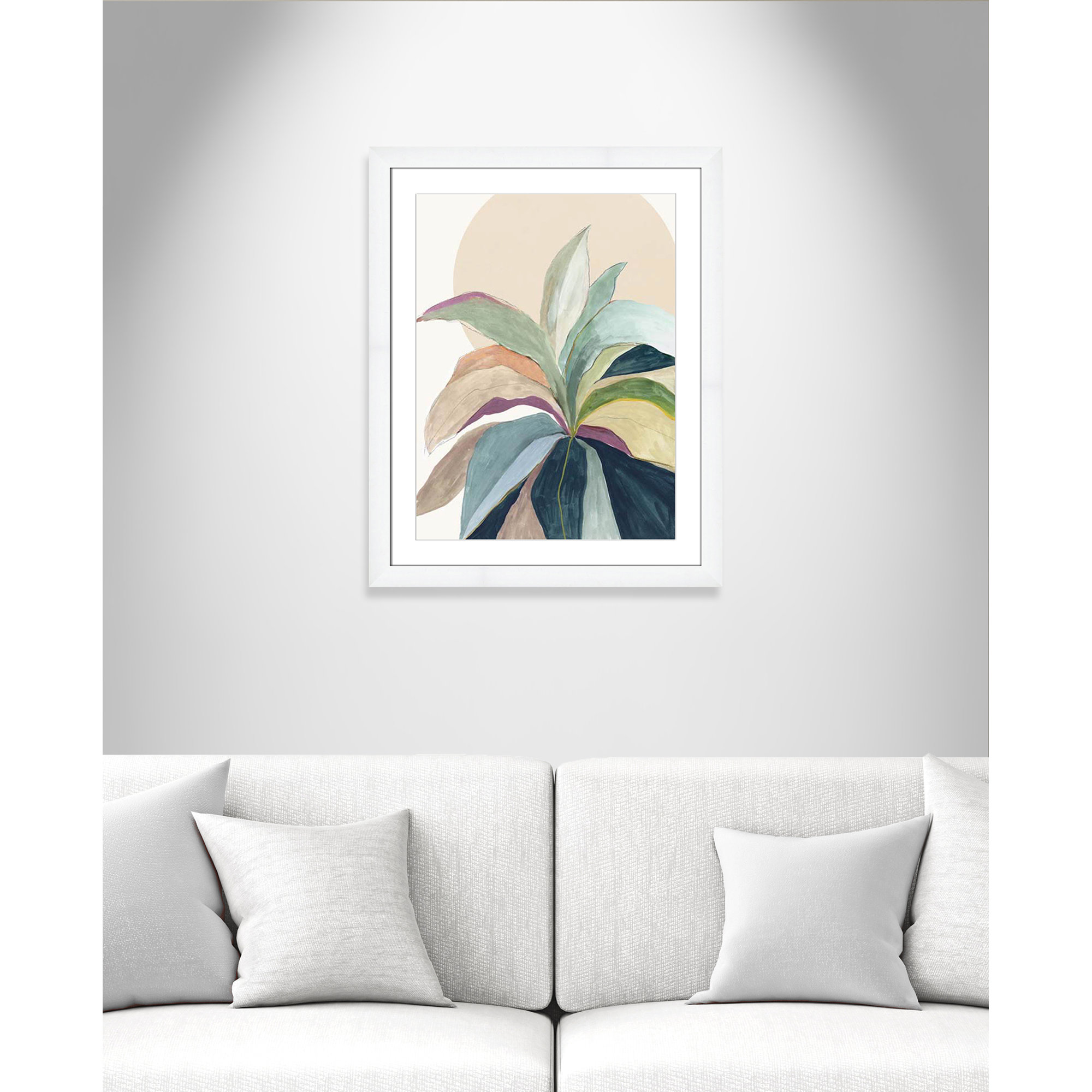 Sherbrooke Sunny Bright Leaves II Framed On Paper by Asia Jensen Print, 31" H x 25" W x 1.25" D  , White Cube Frame Matted