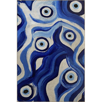 Tapis bleu lavable et bleu