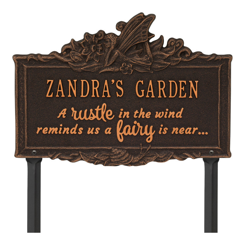 My Fairy Garden Personalized Lawn Plaque, Yes, Oil-Rubbed Bronze