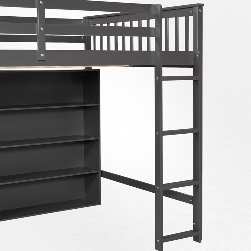 Imberly Kids Loft Bed, Antique Gray , Full